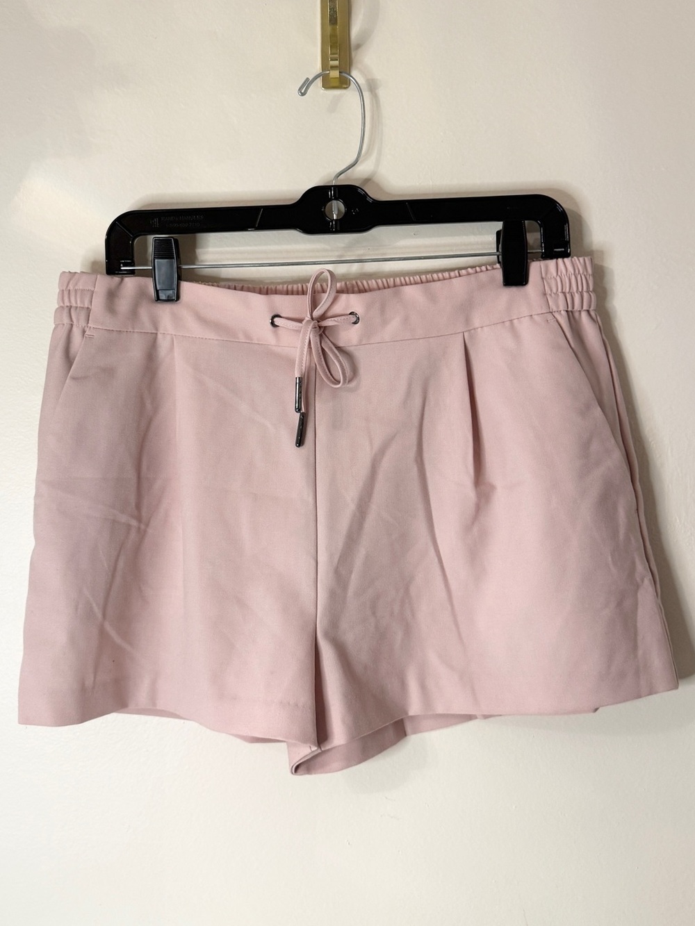 All Saints Pale Pink High-Waist Drawstring Shorts